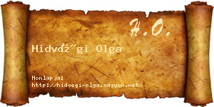 Hidvégi Olga névjegykártya